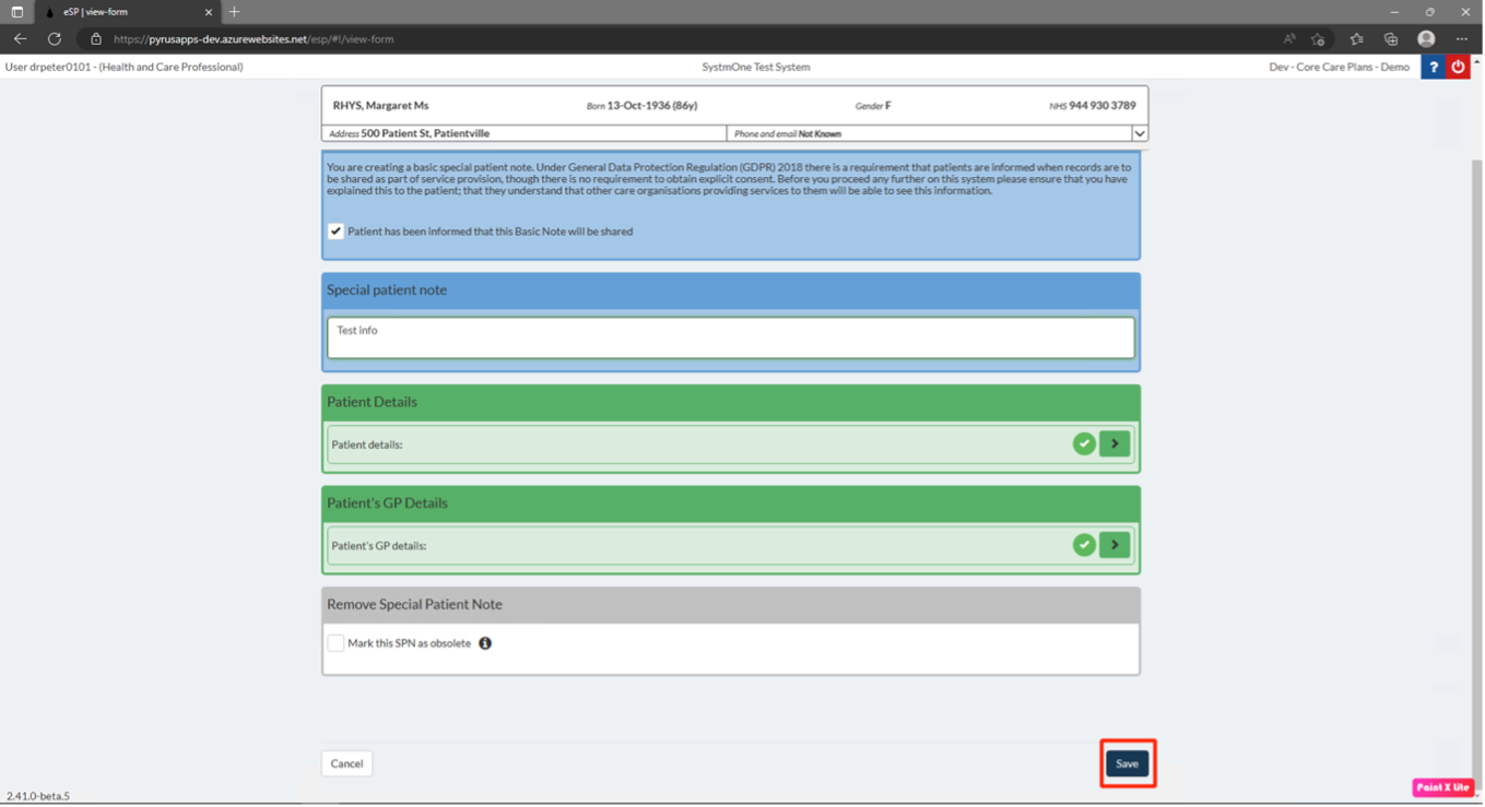 Hospice Care Note User Guide – Help Centre